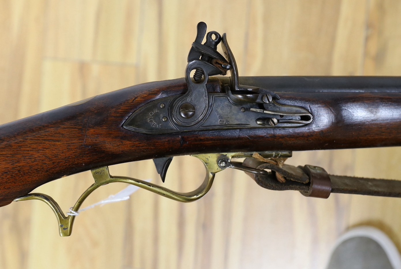 A Brown Bess East India Company musket, refubished, with later bayonet